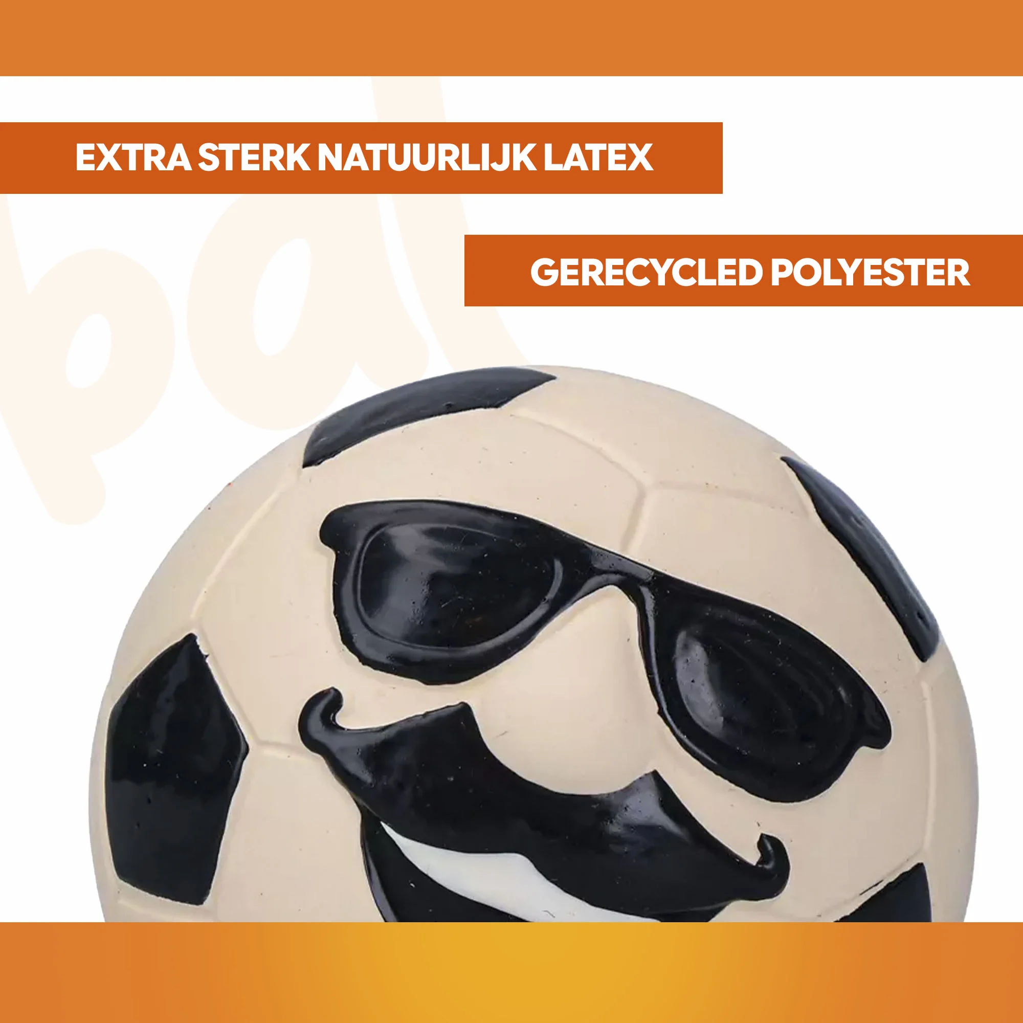 Latexová hračka pro psy s pískátkem, oranžová, M – Holland Mr. WK Soccer - Obrázek 5