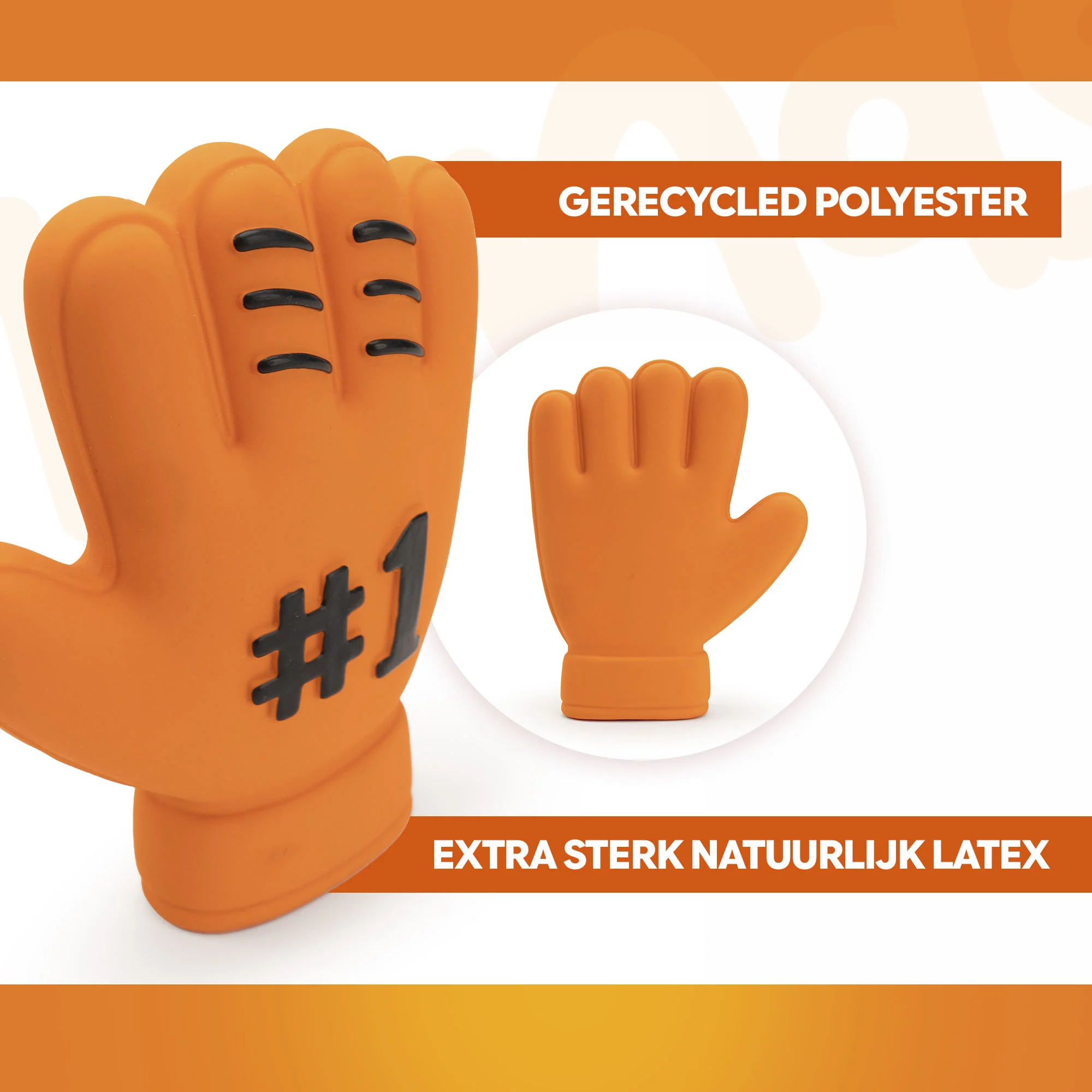 Hračka pro psa ve tvaru rukavice z latexu, oranžová – Holland WK Handschoen - Obrázek 3