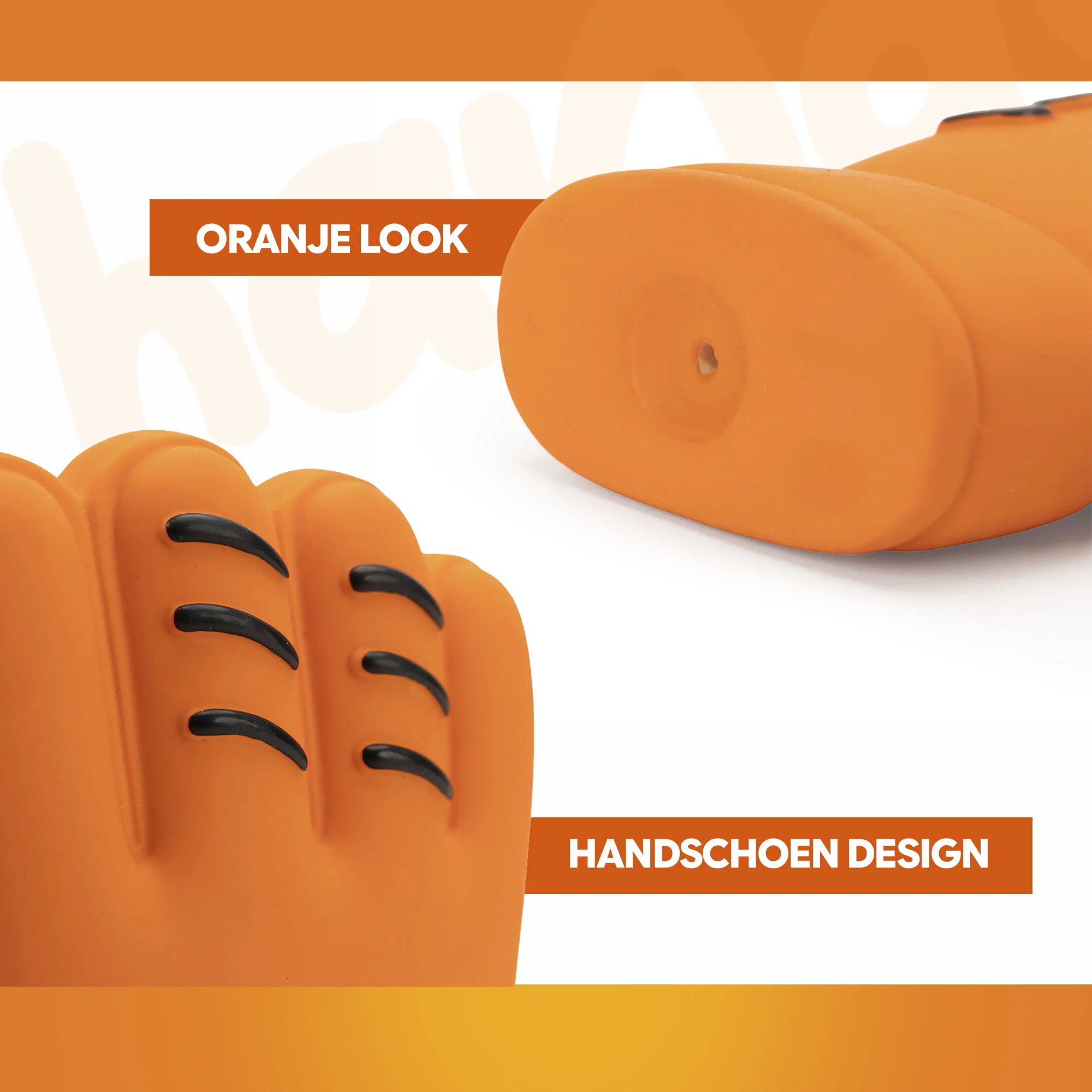 Hračka pro psa ve tvaru rukavice z latexu, oranžová – Holland WK Handschoen - Obrázek 5