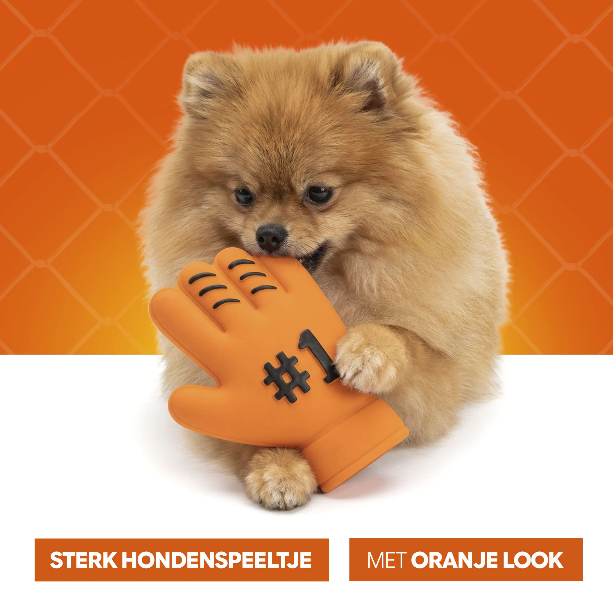 Hračka pro psa ve tvaru rukavice z latexu, oranžová – Holland WK Handschoen - Obrázek 6