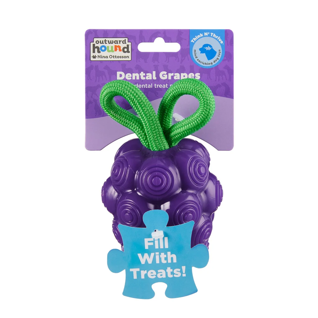 Žvýkací hračka s lanem a ovocnou vůní – Outward Hound (Kyjen) Dental Grapes - Obrázek 1