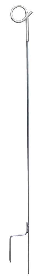 Instappaal van Verenstaal met Krul, Wit, 110 cm – ZoneGuard Krokový sloupek z pružinové oceli s hákem, bílý, 110 cm – ZoneGuard