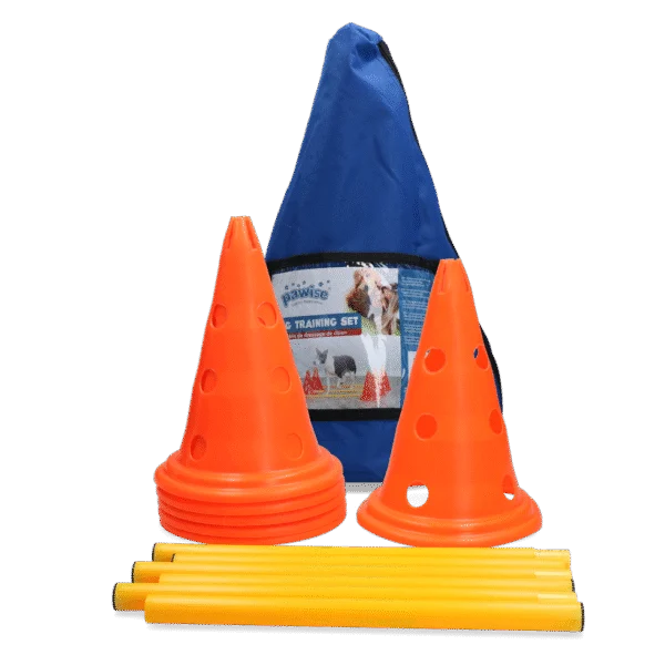 Agility sada pro psy se 6 kužely a 3 tyčemi – Pawise Dog Agility Training Set