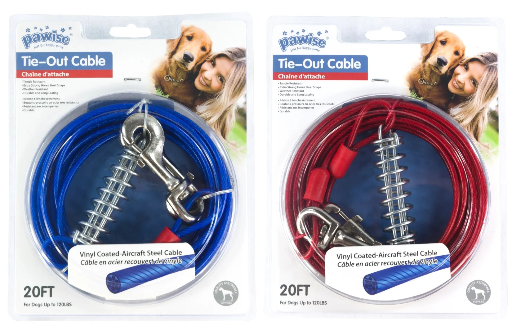 Kotvicí lanko z ocelového lana s vinylovým potahem, 7 m – Pawise Tie Out Heavy Duty - Obrázek 1