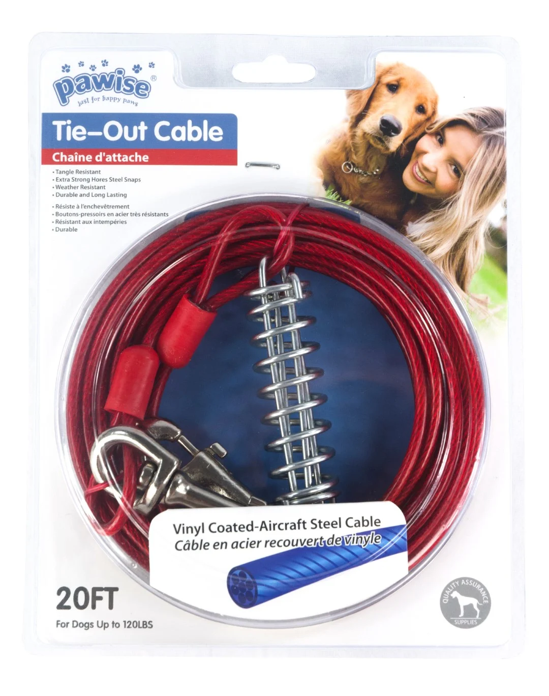 Kotvicí lanko z ocelového lana s vinylovým potahem, 7 m – Pawise Tie Out Heavy Duty - Obrázek 2