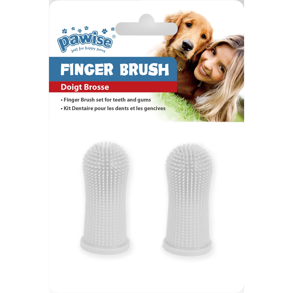 PAWI11553.png Silikonový návlekový kartáček na zuby pro psy, 2 ks – Pawise Finger Brush - Obrázek 1