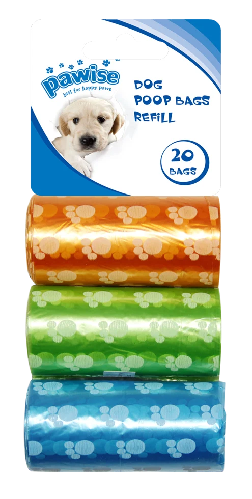 Náhradní sáčky na psí exkrementy, 3 role po 20 kusech – Pawise Refill Poop Bag 3-Pack - Obrázek 1