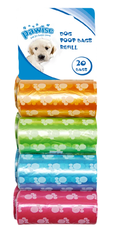 Náhradní sáčky na psí exkrementy, 8 rolí po 20 kusech – Pawise Refill Poop Bag 8-pack - Obrázek 1