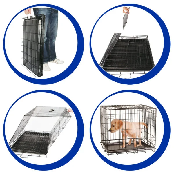 Skládací drátěná klec pro psy, 122 x 76 x 84 cm – Pawise Wire Dog Crate XXL