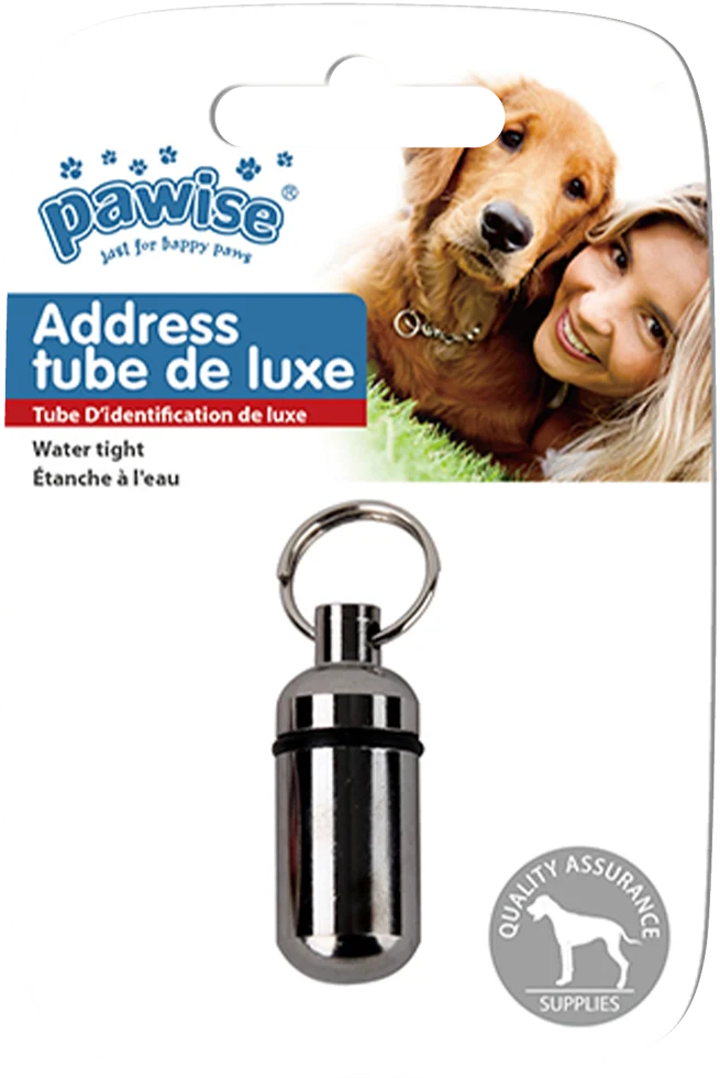 Adresní pouzdro na obojek, vodotěsné, 36 mm – Pawise Adress Tube De Luxe - Obrázek 1