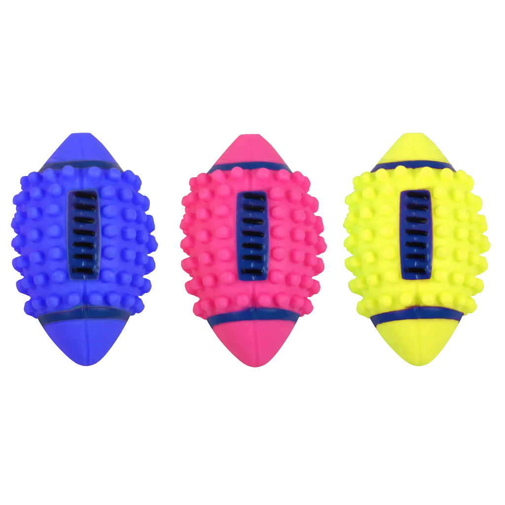 Pawise Vinyl spiky football, vinylový míč ve tvaru amerického fotbalu pro psy s pískátkem, 12,5 cm - Obrázek 1