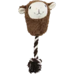 Plyšová hračka pro psy ve tvaru alpaky s provazem na hraní a pískátkem, assorti – Pawise Alpaca Doll With Rope