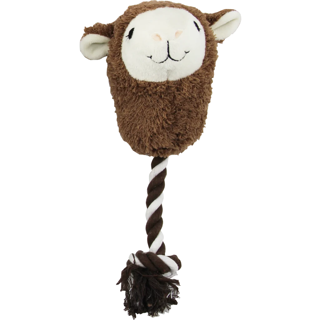 Plyšová hračka pro psy ve tvaru alpaky s provazem na hraní a pískátkem, assorti – Pawise Alpaca Doll With Rope - Obrázek 1