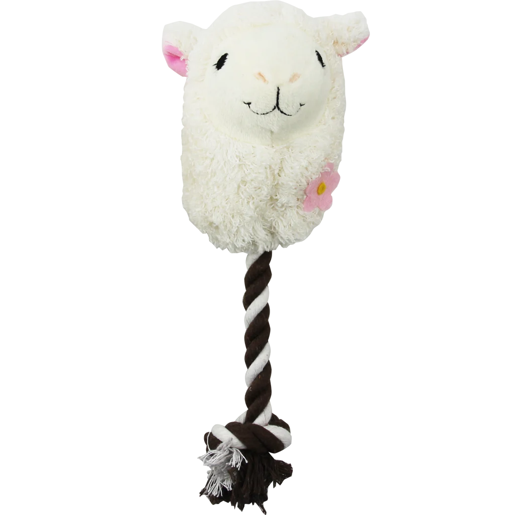 Plyšová hračka pro psy ve tvaru alpaky s provazem na hraní a pískátkem, assorti – Pawise Alpaca Doll With Rope - Obrázek 3