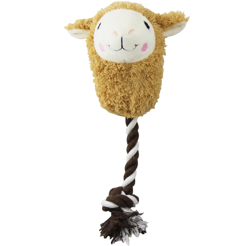 Plyšová hračka pro psy ve tvaru alpaky s provazem na hraní a pískátkem, assorti – Pawise Alpaca Doll With Rope - Obrázek 2