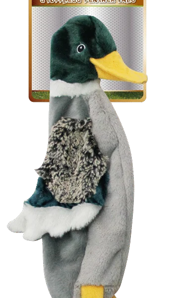 Plyšová kachna pro psy L bez výplně s pískátkem, 45 cm – Pawise Stuffless Feather Pals