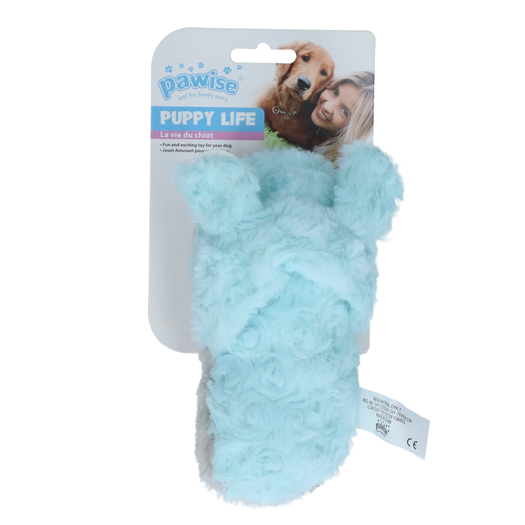 Plyšová hračka pro psy ve tvaru pantofle s pískátkem pro štěňata – Pawise Puppy Life My Slipper - Obrázek 1
