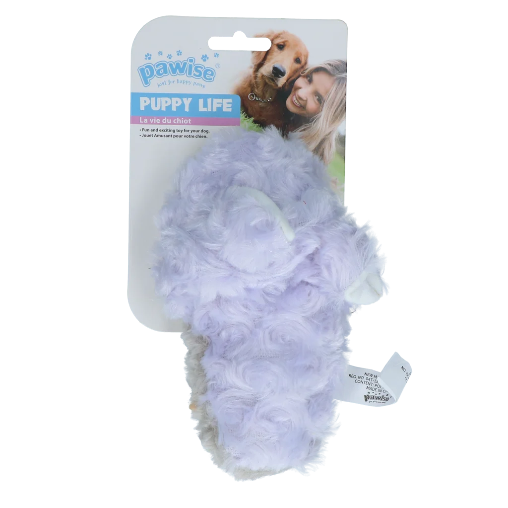 Plyšová hračka pro psy ve tvaru pantofle s pískátkem pro štěňata – Pawise Puppy Life My Slipper - Obrázek 3