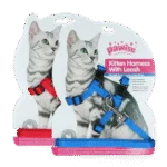 Postroj pro kočky s vodítkem, velikost S, různé barvy: červená nebo modrá – Pawise Kitten Harness With Leash