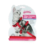 Postroj pro kočky s vodítkem, velikost S, různé barvy: červená nebo modrá – Pawise Kitten Harness With Leash - Obrázek 2