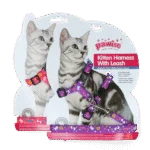 Postroj pro kočky s vodítkem S, růžová nebo fialová varianta – Pawise Kitten Harness With Leash