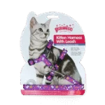 Postroj pro kočky s vodítkem S, růžová nebo fialová varianta – Pawise Kitten Harness With Leash - Obrázek 3