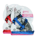 Postroj pro kočky s vodítkem, velikost L, různé barvy: červená nebo modrá – Pawise Kitten Harness With Leash