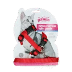 Postroj pro kočky s vodítkem, velikost L, různé barvy: červená nebo modrá – Pawise Kitten Harness With Leash - Obrázek 2