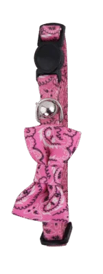 Růžový obojek pro kočku s mašličkou – Pawise Cat Collar With Bowknot