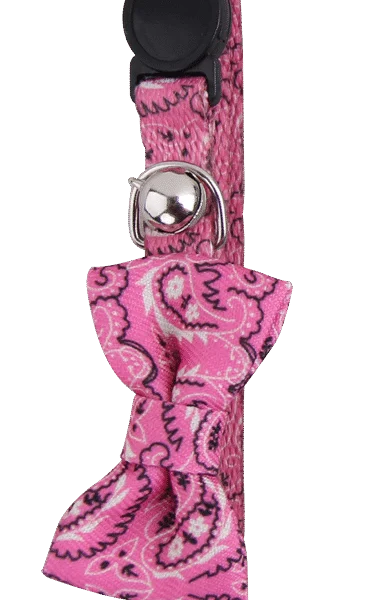 Růžový obojek pro kočku s mašličkou – Pawise Cat Collar With Bowknot
