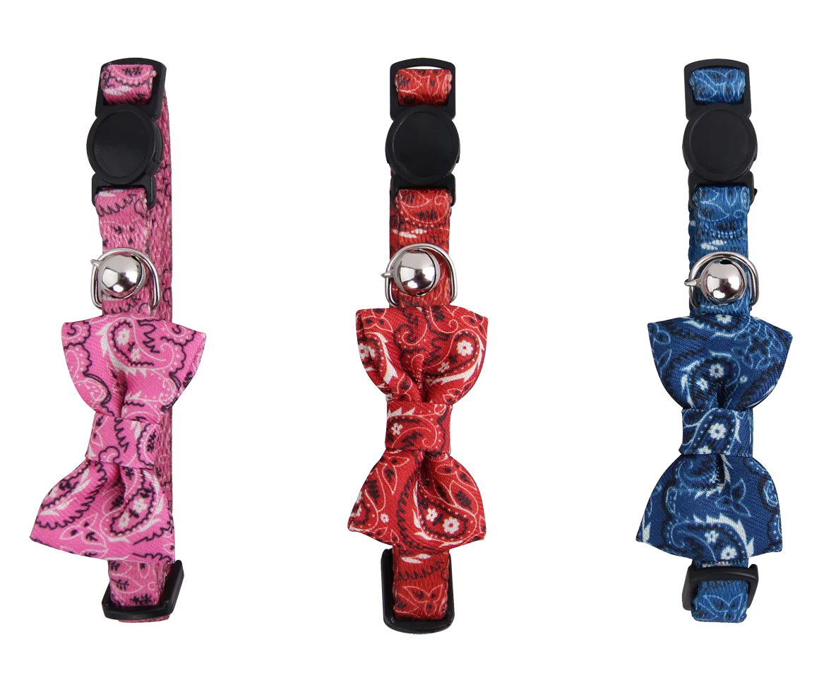 Růžový obojek pro kočku s mašličkou – Pawise Cat Collar With Bowknot - Obrázek 2
