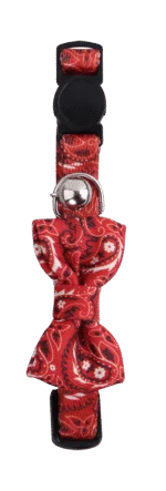Červený obojek pro kočku s mašličkou – Pawise Cat Collar With Bowknot