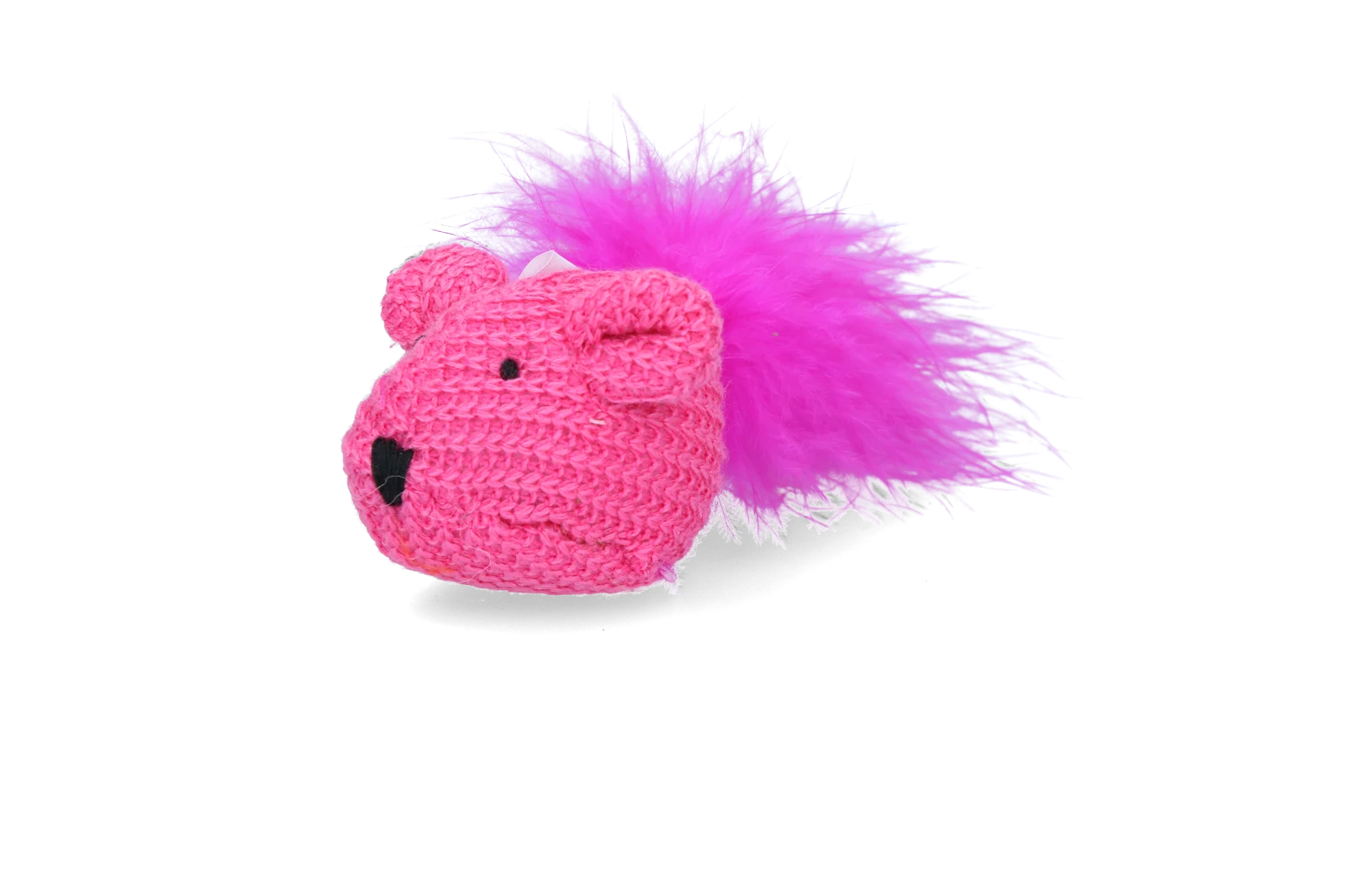 Hračka pro kočky ve tvaru myšky se šantou kočičí a peříčky, 14 cm – Pawise Cat Toy Wool Mouse - Obrázek 5