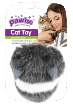 Vibrující plyšová hračka pro kočky ve tvaru myši s kroužkem – Pawise Vibrating Mouse