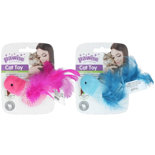 Ptačí hračka pro kočky s catnipem a peříčky – Pawise 100% Catnip Toy Vogel