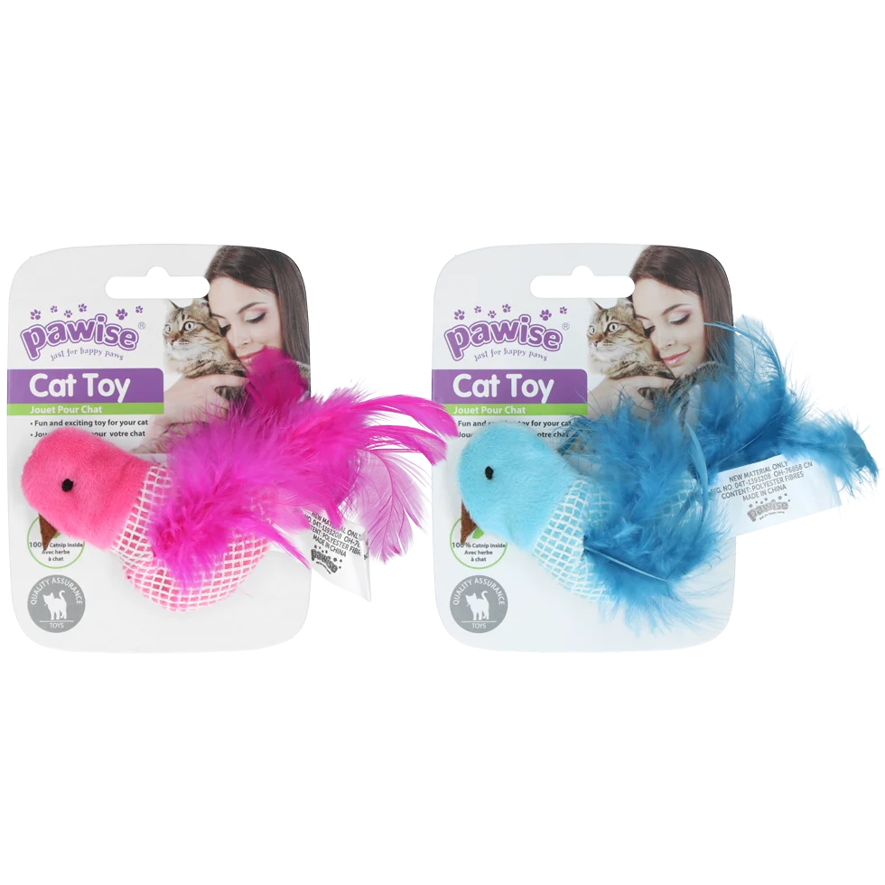 Ptačí hračka pro kočky s catnipem a peříčky – Pawise 100% Catnip Toy Vogel - Obrázek 1