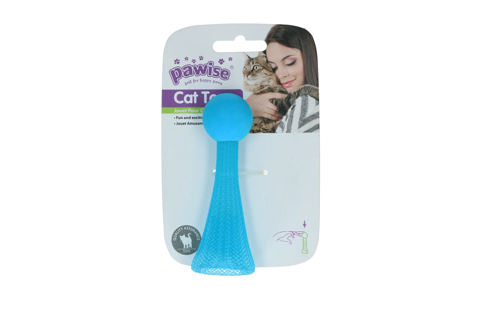 Skákací hračka pro kočky s blikajícím LED světýlkem, 10 cm – Pawise Cat Light-up Toy - Obrázek 2