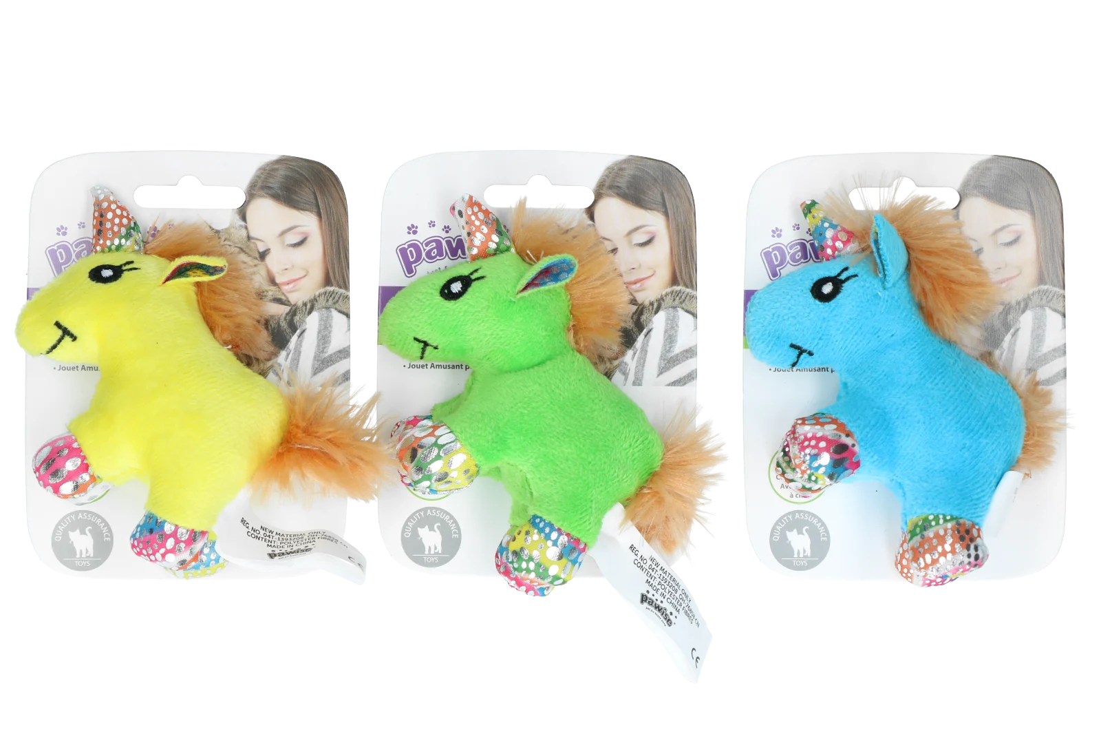 Plyšová hračka pro kočky se šantou kočičí a peříčky, 12 x 8 cm – Pawise meow meow life Unicorn - Obrázek 1