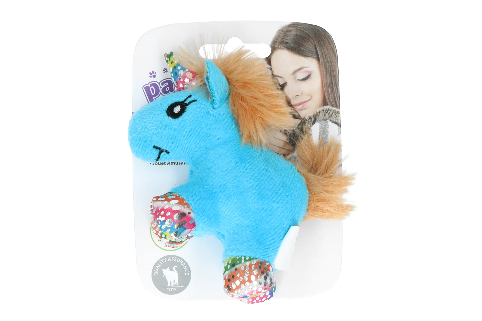 Plyšová hračka pro kočky se šantou kočičí a peříčky, 12 x 8 cm – Pawise meow meow life Unicorn - Obrázek 3