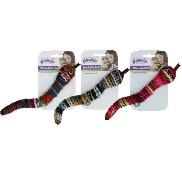Pletený had na hraní se šantou kočičí a pískátkem, 23 cm – Pawise Wool-Wool life Slang