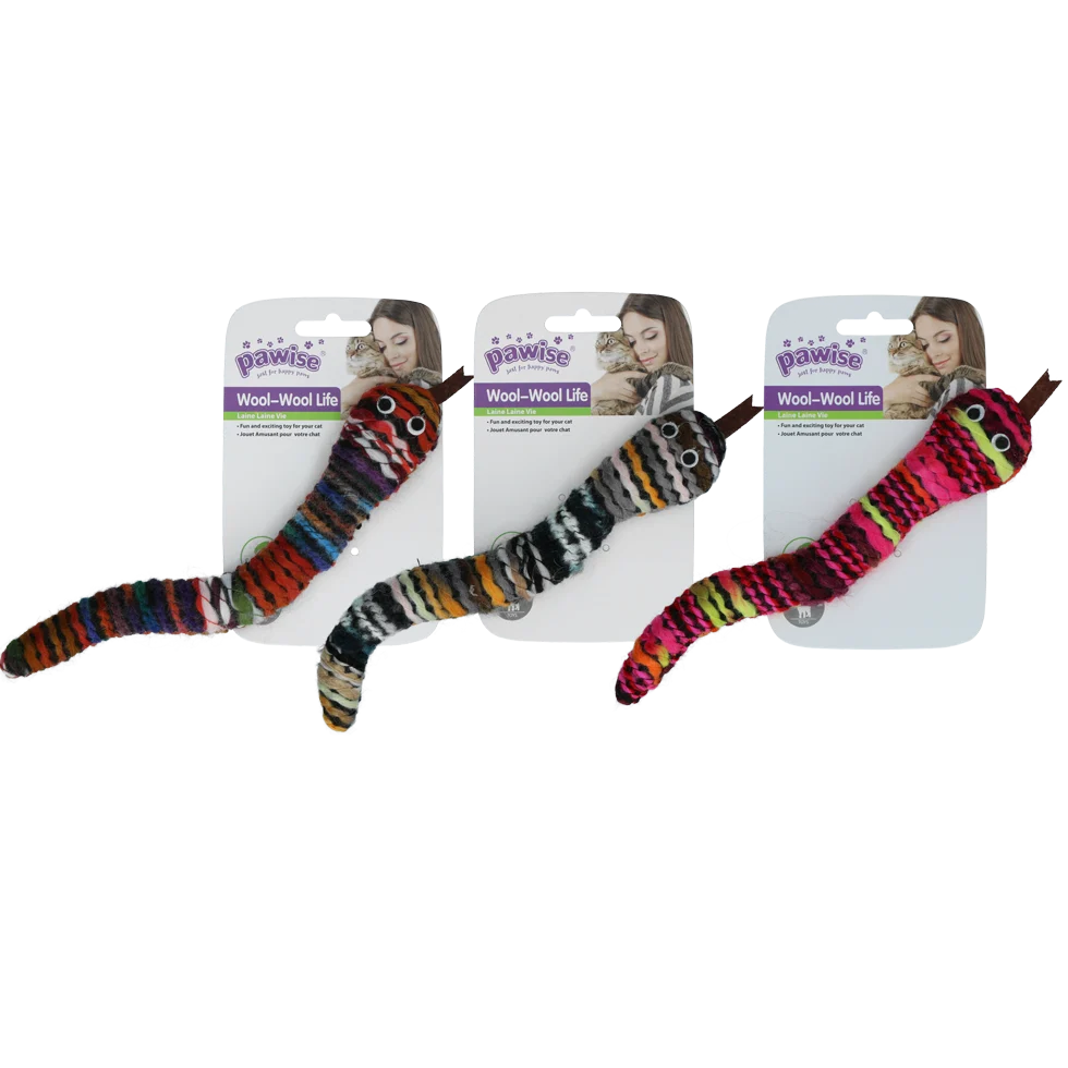 Pletený had na hraní se šantou kočičí a pískátkem, 23 cm – Pawise Wool-Wool life Slang - Obrázek 1