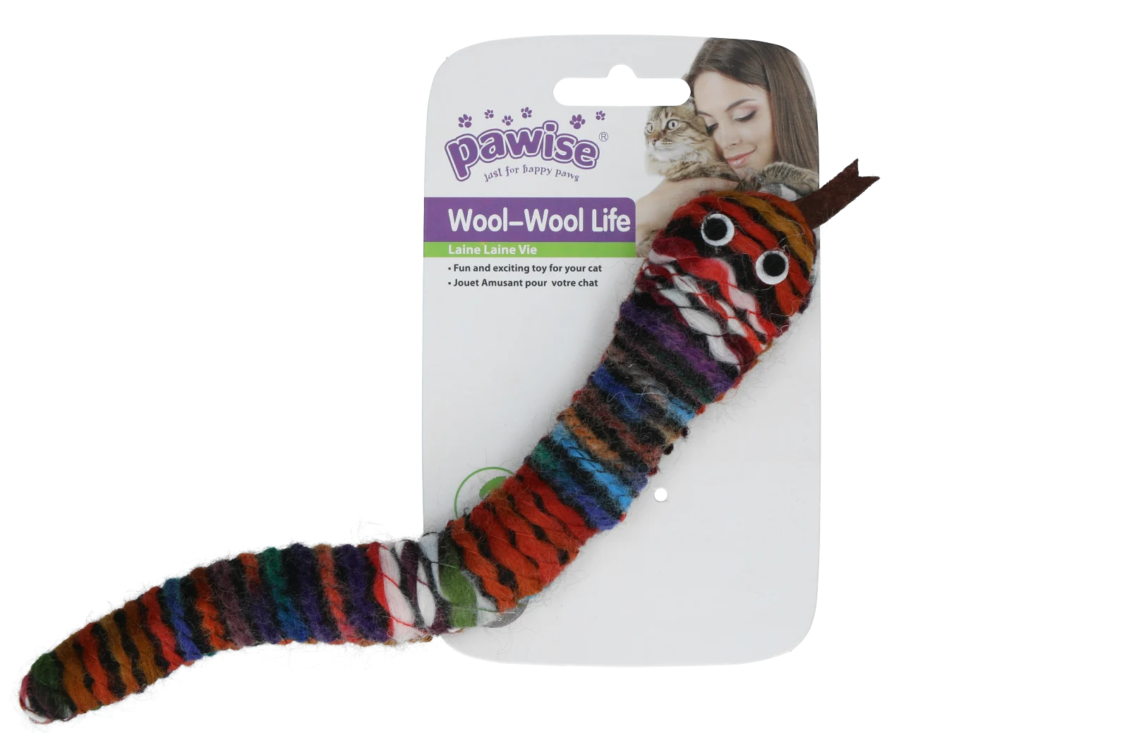Pletený had na hraní se šantou kočičí a pískátkem, 23 cm – Pawise Wool-Wool life Slang - Obrázek 3