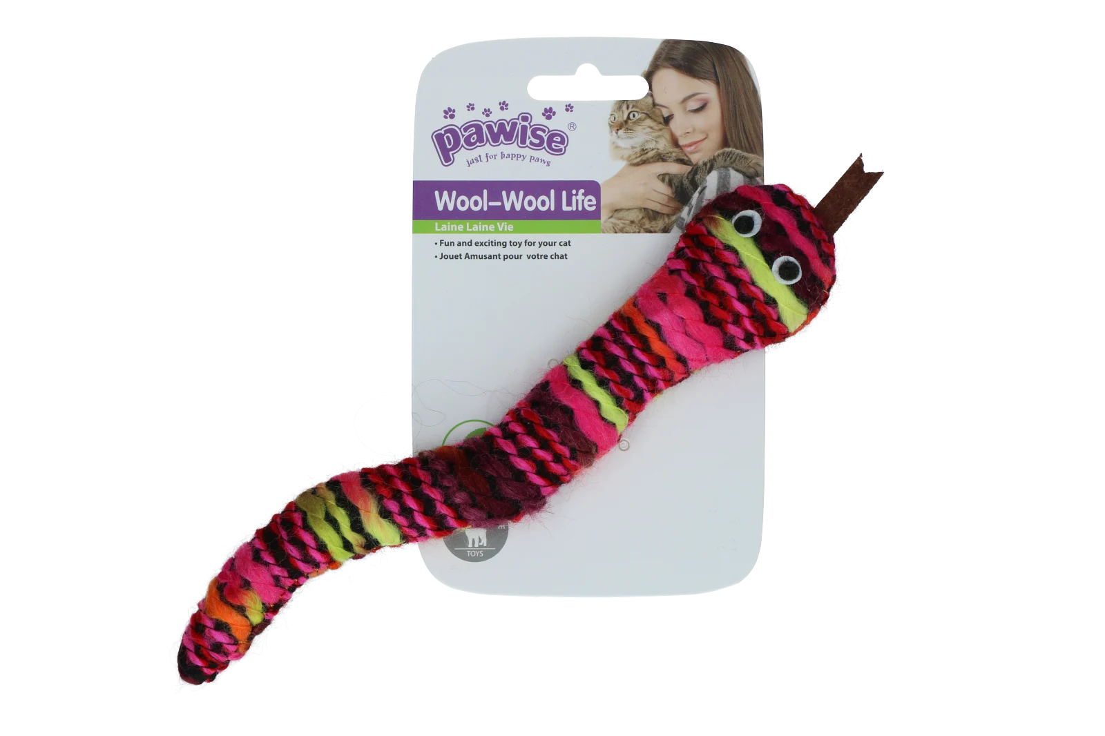 Pletený had na hraní se šantou kočičí a pískátkem, 23 cm – Pawise Wool-Wool life Slang - Obrázek 4