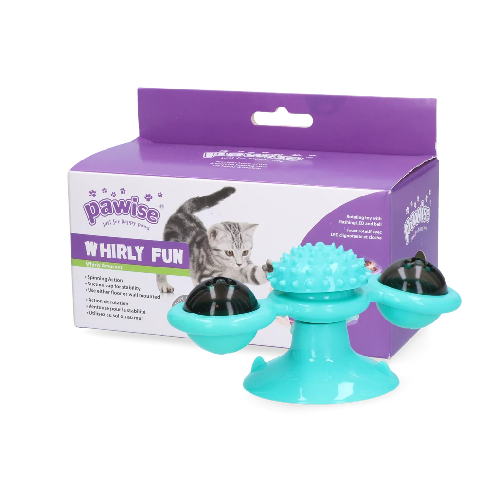 Otočná hračka pro kočky s přísavkou a rolničkou – Pawise Twirly Whirly Cat Toy - Obrázek 1