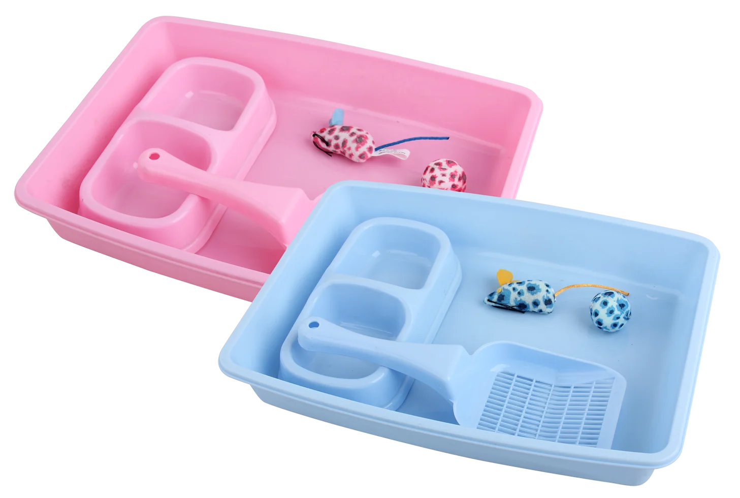 Startovací sada pro kotě s kočičí toaletou a miskou na krmivo, modrá – Pawise Kitten Starter Set - Obrázek 2