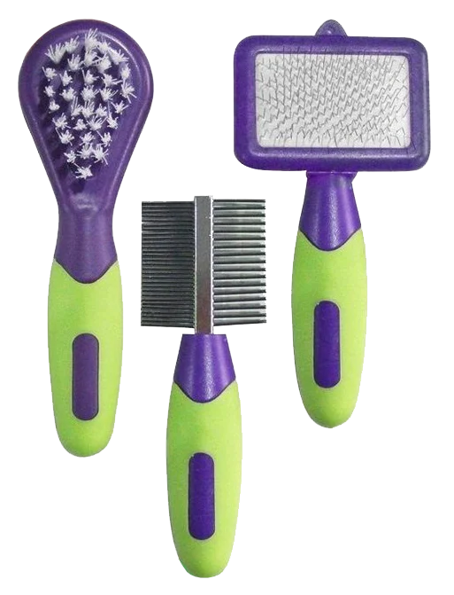 Sada na péči o králíky a hlodavce se 3 kartáčky o délce 12 až 13 cm – Pawise Grooming Kit Rodents & Rabbits - Obrázek 3