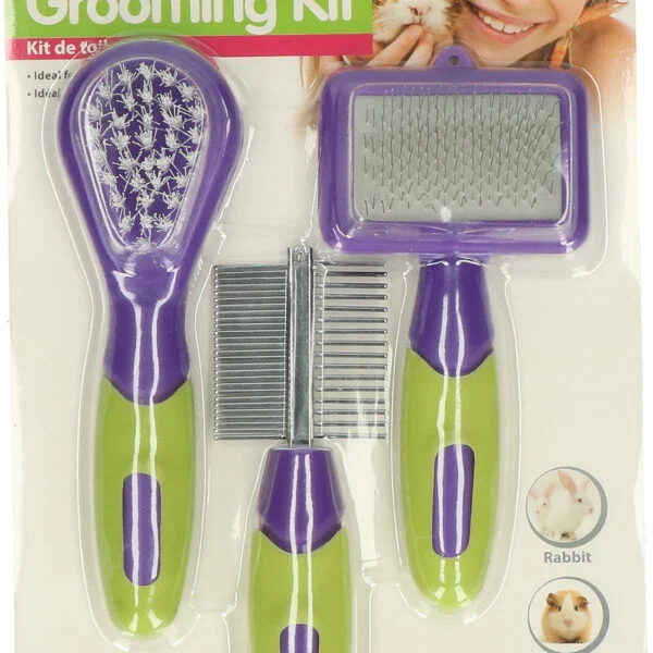Sada na péči o králíky a hlodavce se 3 kartáčky o délce 12 až 13 cm – Pawise Grooming Kit Rodents & Rabbits