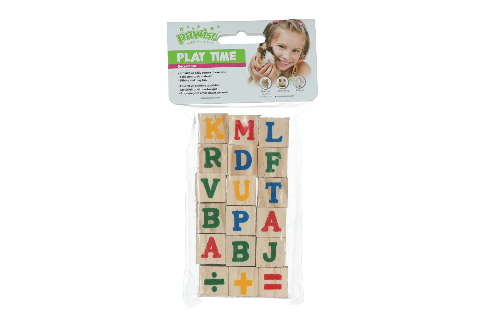 Dřevěné okusovací bloky, 18 kusů – Pawise Play Time Small Pet Speelblokken - Obrázek 1