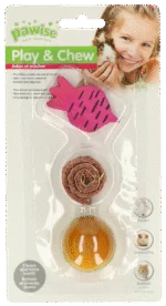 Hlodací kostičky ze dřeva a lufy pro králíky a hlodavce – Pawise Wooden Loofah Pretty Toys No2