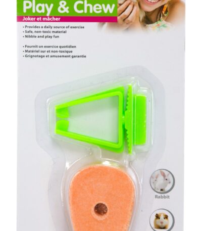 Hlodací mrkev pro králíky a morčata, tloušťka 1 cm – Pawise Play & Chew Salt Carrot